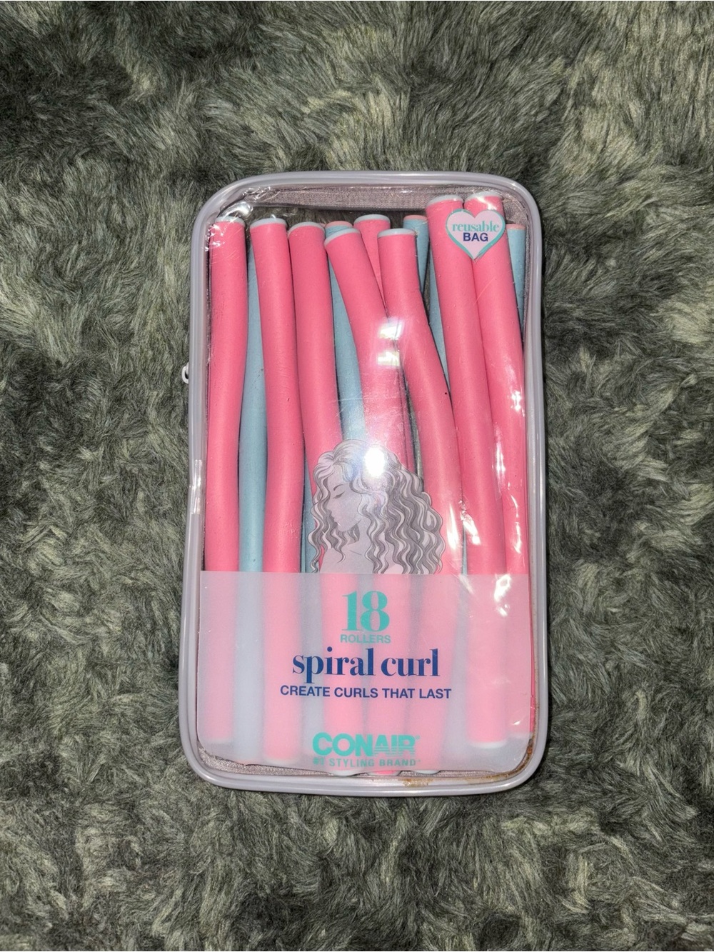 Conair Spiral Curl Rollers - Pink & Light Blue (18 Pack)